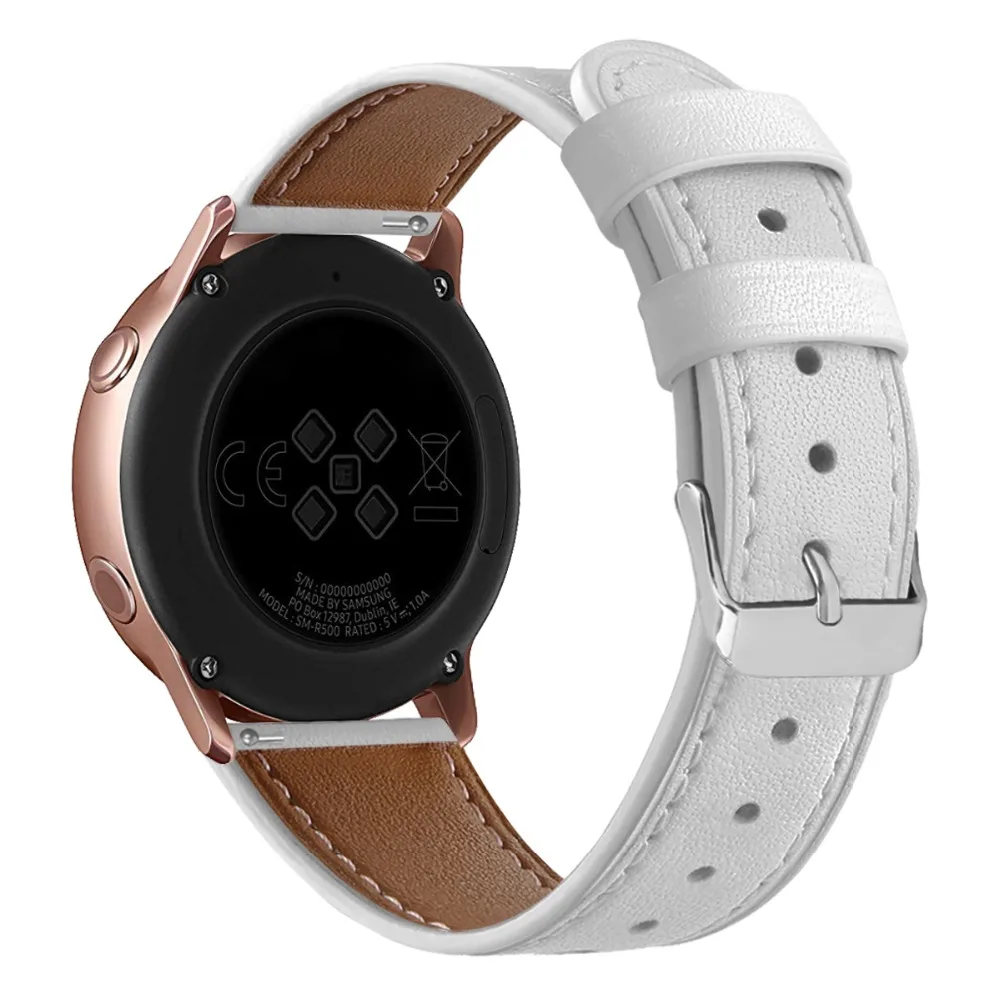 20 мм кожаный ремешок для часов samsung galaxy watch активный ремешок для samsung gear S2 Спортивный Классический наручный ремень galaxy watch 42 мм