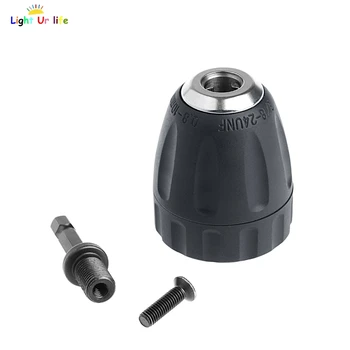 

Top Quality 0.8-10mm Keyless Drill Chuck Converter 3/8" 24UNF + 1/4" Hex Shank SDS Adaptor-25