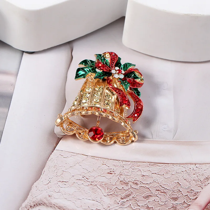 Exquisite Christmas Bell Brooch Colorful Pin