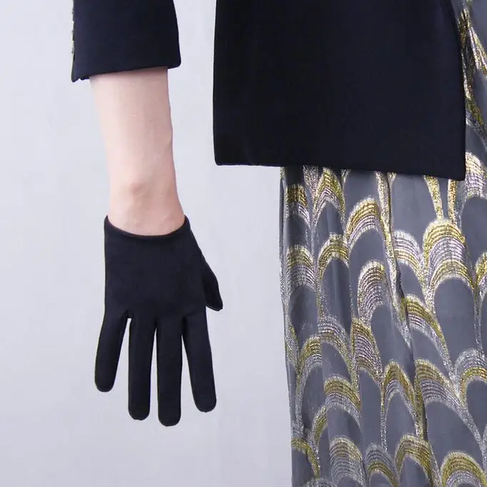 Женские Модные Элегантные Кожаные Перчатки из искусственной замши, женские Вечерние перчатки черного цвета, длинные перчатки для вождения 70 см R646 - Цвет: 13cm