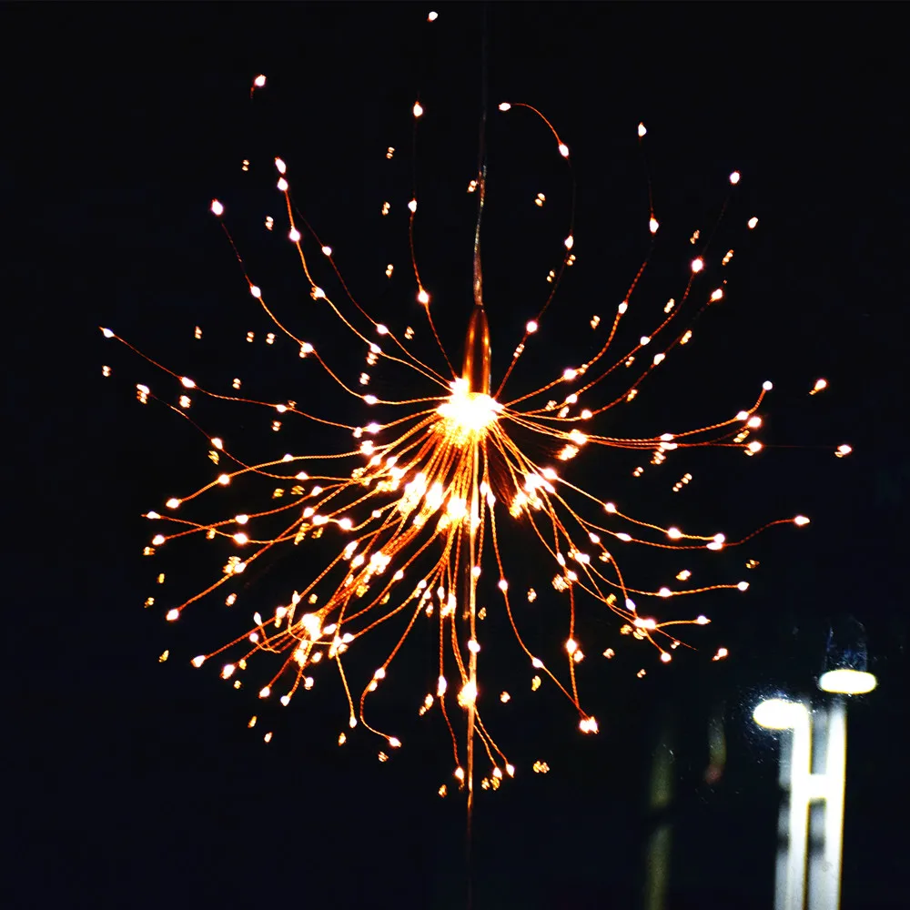 Solar String Lights Outdoor Indoor 200LED Copper Wire Fireworks Fairy LED Light String For GardenPatio Christmas Decoration