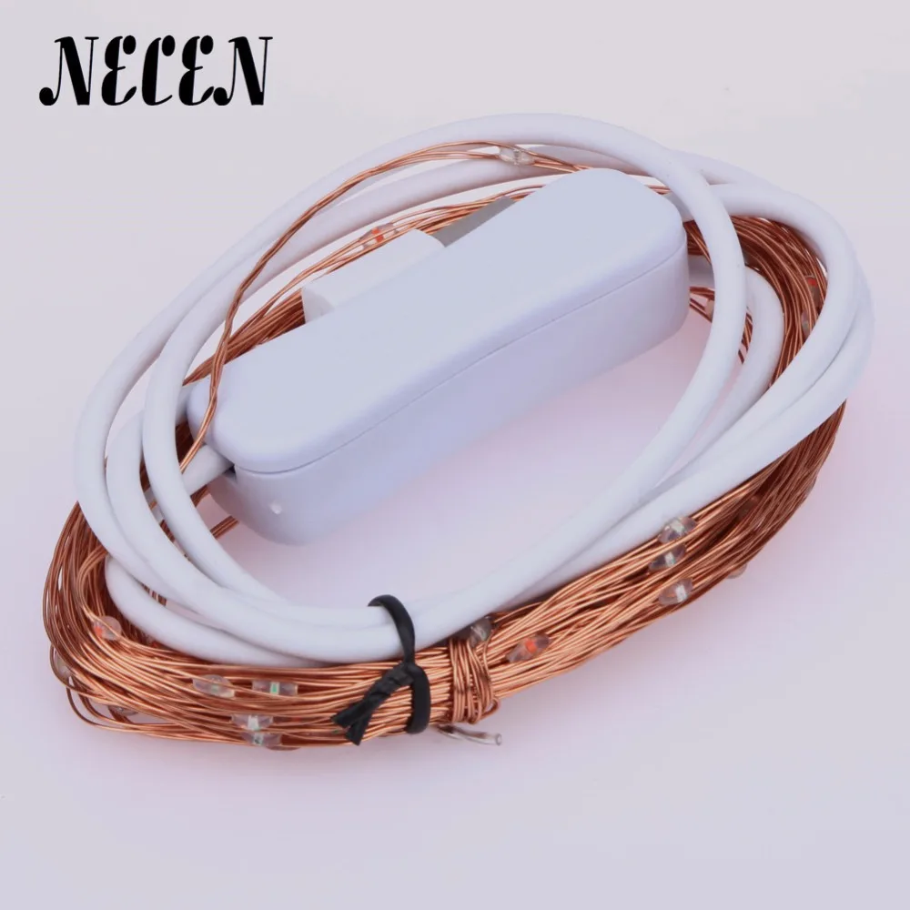 

USB 5V on/off switch LED Copper Wire Fairy String Lights lamp for Christmas KTV Wedding and Party 10M 100balls