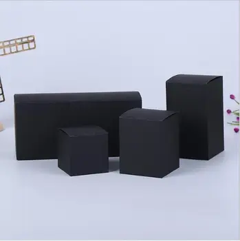 

20pcs 9x9x9cm Natural Kraft paper box black white Paper gift Packing Box small soap packaging paper Box