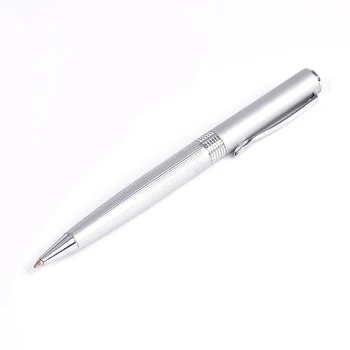 

Duke Full Metal Silver Ballpoint Pen Black Ink Medium Refill Smooth Writing Rotating Ball Pens School Supplies Stationery