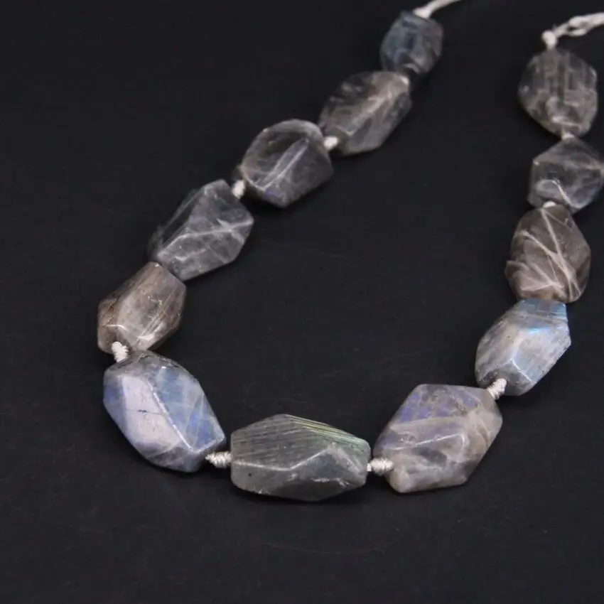 

15.5"/strand Natural Flash Labradorite Freeform Faceted Nugget Loose Beads,Raw Gems Stone Cut Nugget Pendants Jewelry Making