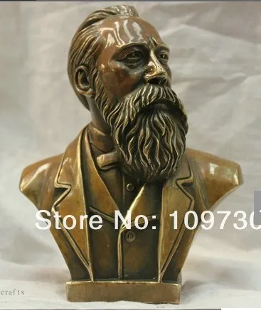 

bir 00437 6.8'' Chinese Folk HandMade bronze statue Friedrich Von Engels Statue Sculpture