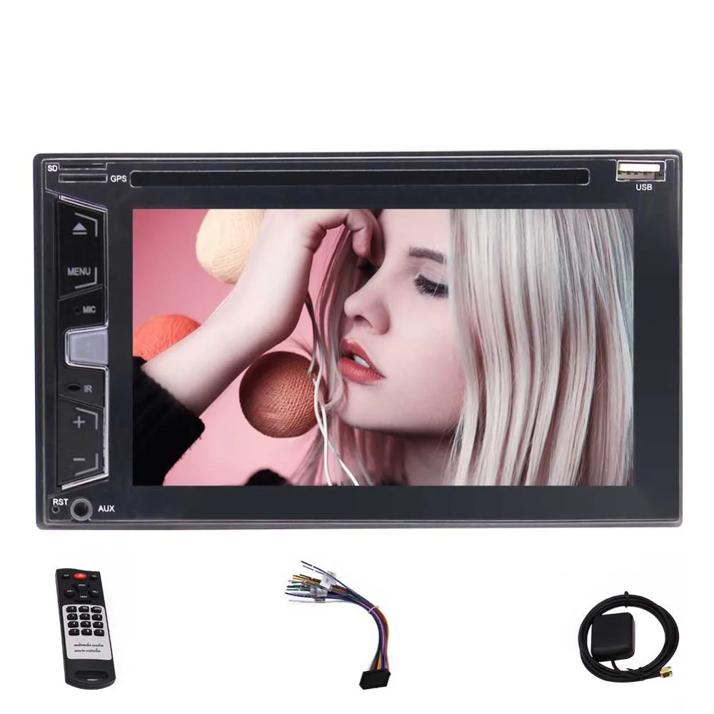 Сзади Камера + 6.2 ''двойной дин стерео dvd плеер Поддержка FM AM BT AUX USB RDS бесплатная