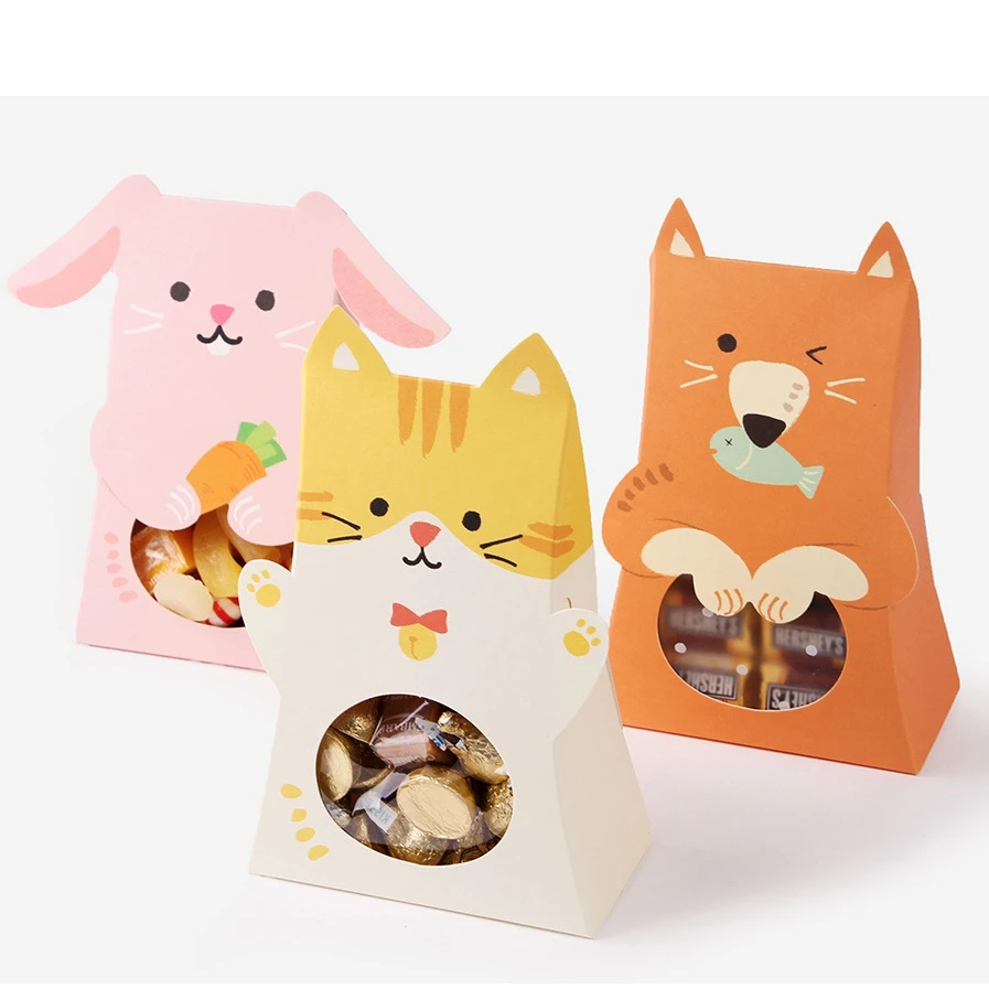 

candy boxes,animal gift box,woodland friend,cookie gift box,birthday favor box 30pcs/lot