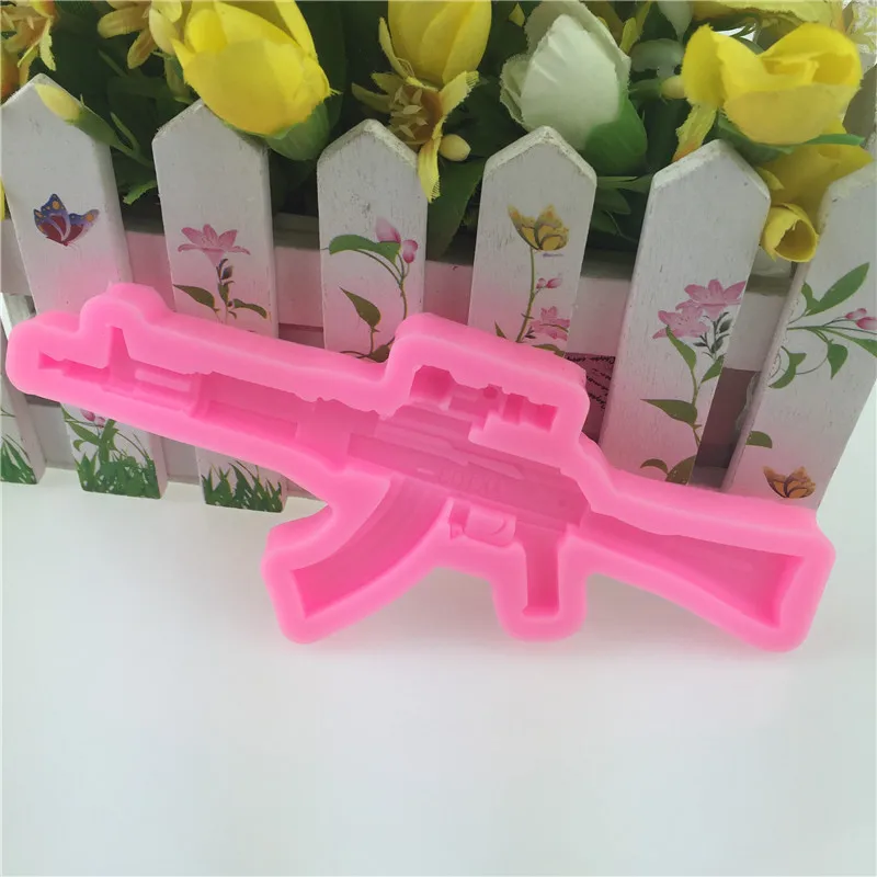 

3D Silicone Mold Soap Fondant Form Gun Shape DIY Making Handmade Moule Savon Mould Cake Chocolate Sugarcraft Decorating Tools
