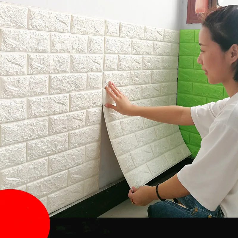 

New upgrade edition 3D brick pattern wall stickers Waterproof anti-collision background wall Soft living room bedroom decorative