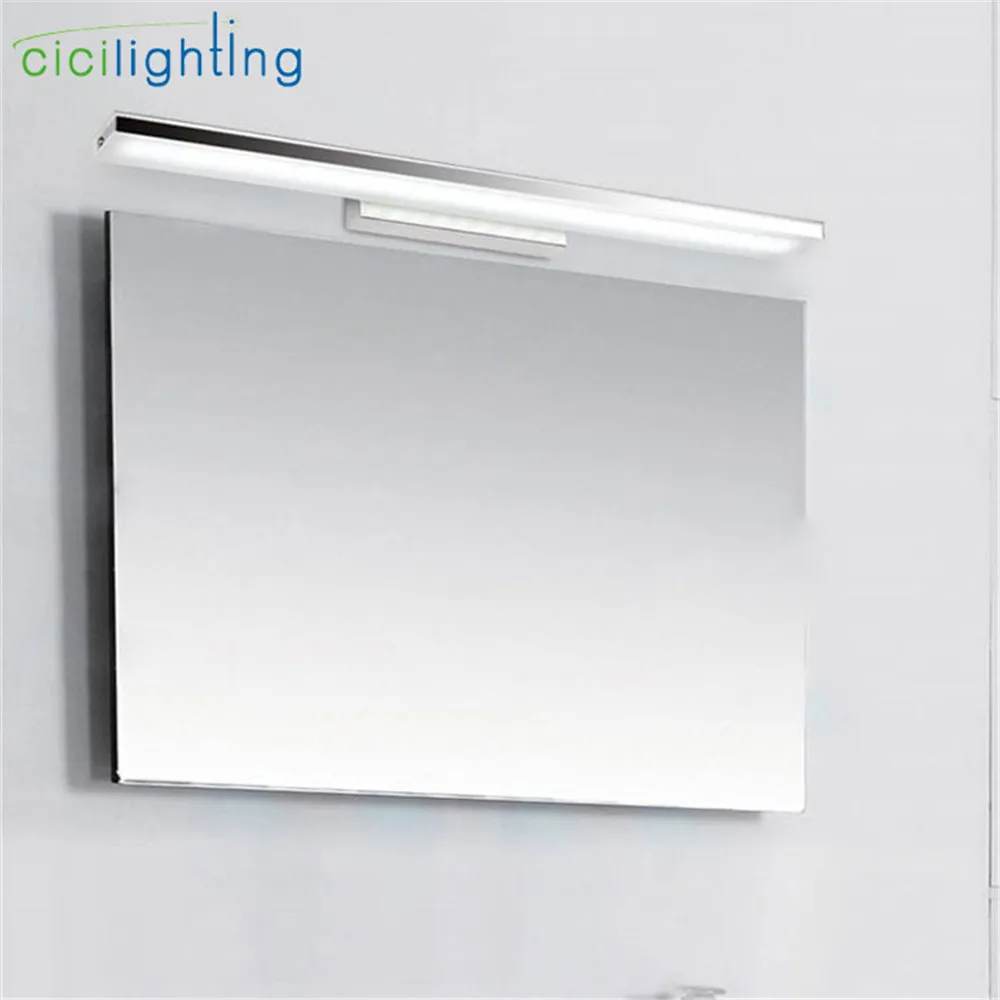 L40/60/80/100 سنتيمتر أكريليك حديث LED الجبهة مرآة ضوء 8/12/16/24 W LED الحمام دش الغرور جدار مصباح قوس أو زاوية الحق الشمعدان