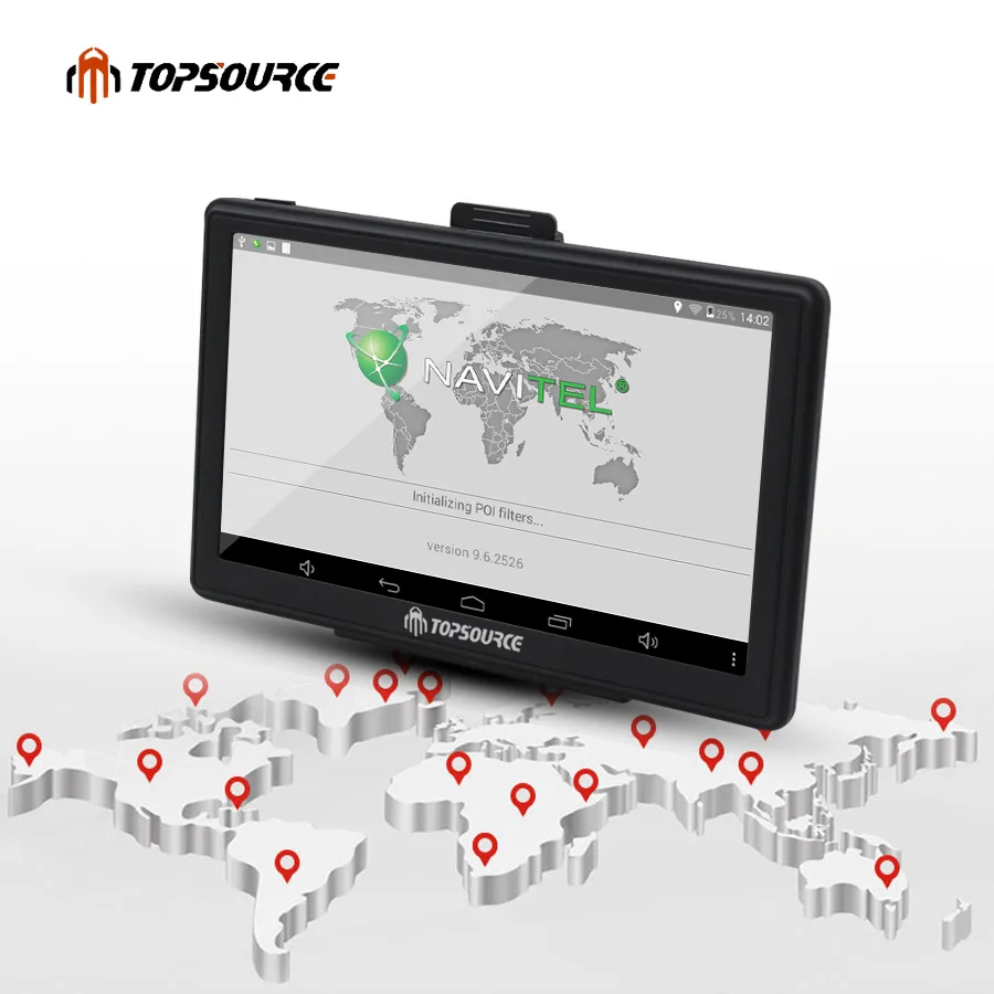 Автомобильный gps навигатор TOPSOURCE на android 7 дюймовый экран для грузовика 8 ГБ