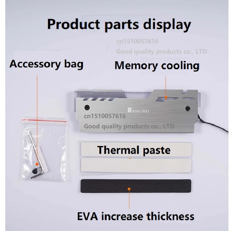 JONSBO NC-3 кулер памяти светящийся охлаждающий жилет 5 в ARGB светодиодный светильник алюминиевый радиатор Настольный теплоотвод ОЗУ 1 комплект 4 шт