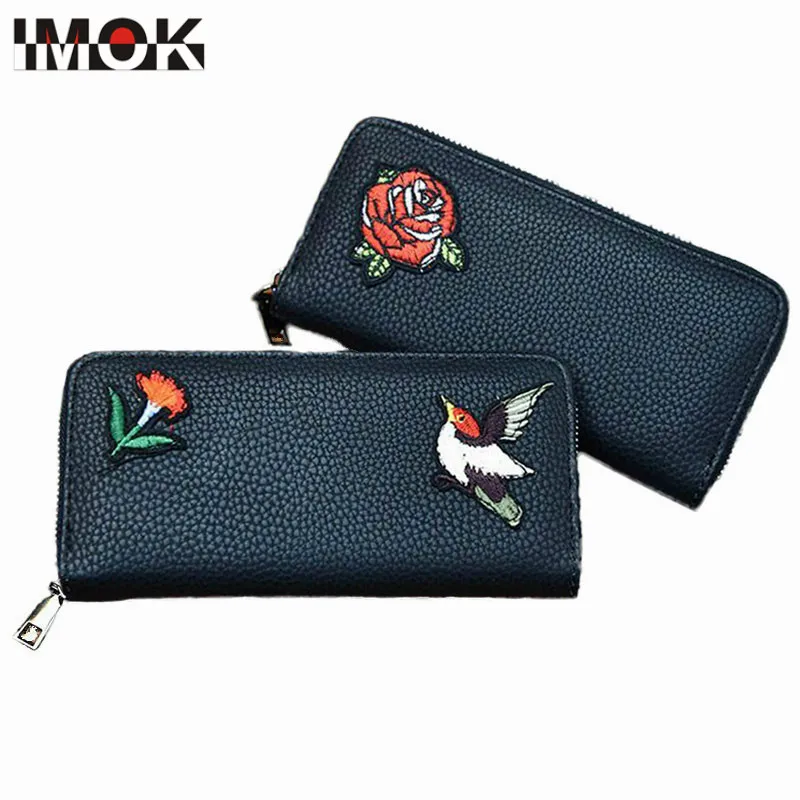 2018 New Hot Fashion Embroidery Floral Bird Lady Wallet