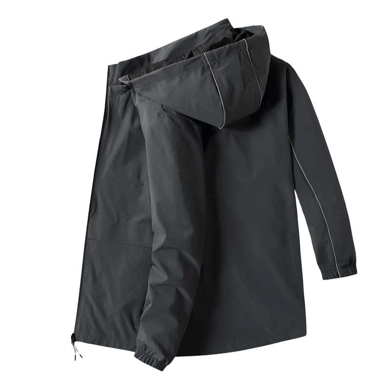 Новинка, большие размеры, 8XL, 7XL, 6XL, 5XL, осень, новая мода, приталенная, Молодежная мужская куртка с капюшоном, тонкие куртки, брендовая повседневная куртка