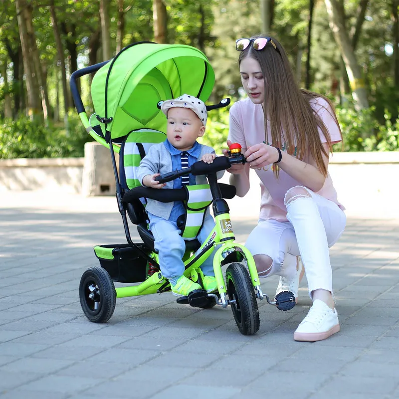 Детский трехколесный велосипед для младенцев, Легко складывающаяся коляска, многофункциональная детская коляска, детский трехколесный велосипед - Цвет: space wheel