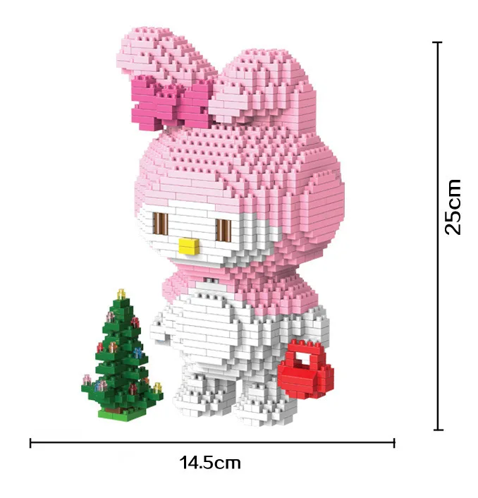 HC мини блоки большого размера hello kitty DIY строительные игрушки милая Мелодия День святого Валентина подарки для девочек Juguetes модель игрушки 9025-9026