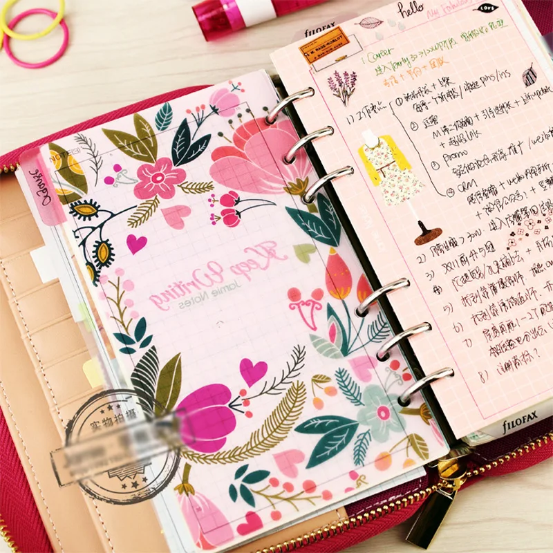Новинка 2019 разделитель материала PP для блокнот dokibook Candy Flower индекс бумажного ядра