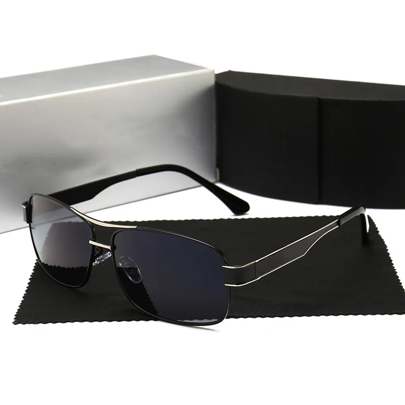 

Polarized Sunglasses Men Luxury Brand Designer Metal Square Retro Sunglasses Men Driving Coating Sun Glasses gafas de sol hombre
