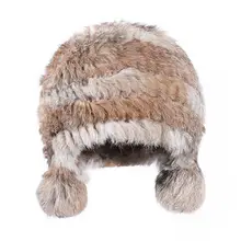 Новая женская шапка осень и зима модная шапка из кроличьего меха модная однотонная меховая шапка теплая шапка-ушанка женская шапка NA05