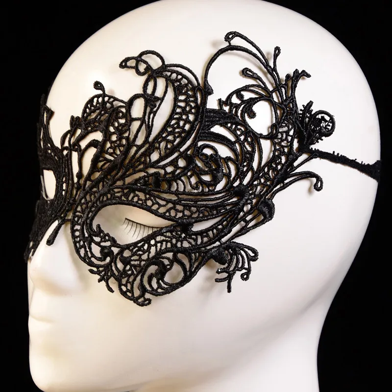 Сексуальная черная кружевная маска с вышивкой Mardi Gras, 1 шт., Маскарадная маска для лица с вырезом, Вечерние Маски