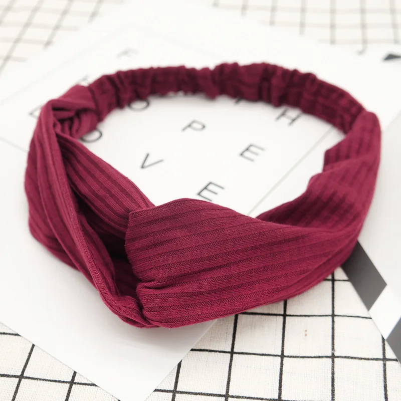 

Soft knitted Hairband Women Hair Accessories Fashion Headband Fabric Cross Knotted Hair Band Korea Headdress ladies Hoop C02