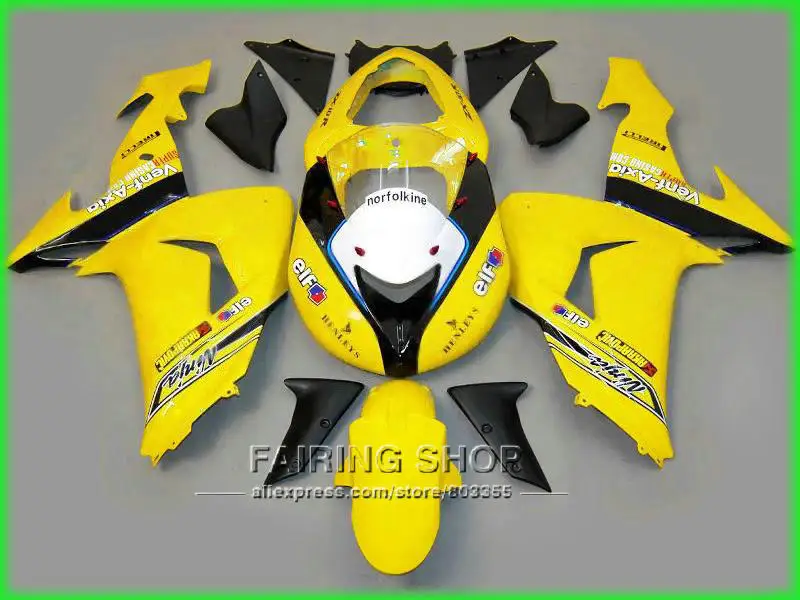 Желтые Обтекатели для Kawasaki Ninja ZX10r 2006 2007 06 07 высококачественный комплект