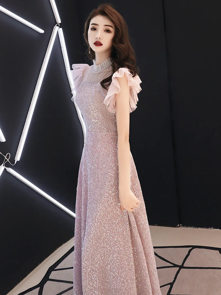 Стильный тонкий сексуальный кружевной высококачественный с блестками платье в китайском стиле вечернее платье улучшенное size aovestidos Размер s-xxxl