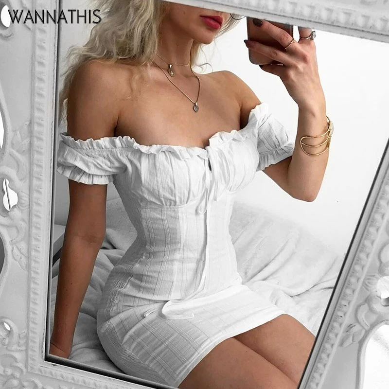 Женское Бандажное платье WannaThis, Повседневное платье из хлопка и льна с рукавом фонариком и бабочкой на лето 2019|Платья| | АлиЭкспресс