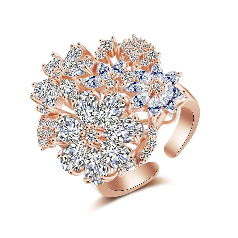 New Luxury AAA Cubic Zirconia Elegant Bowknot Wedding Rings Women Bridal Engagement Free Shipping Wholesale