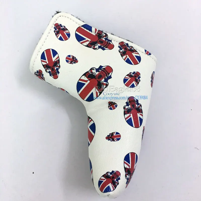 Новинка высокое качество головной убор для гольфа Cooyute с рисунком черепа ПУ чехол