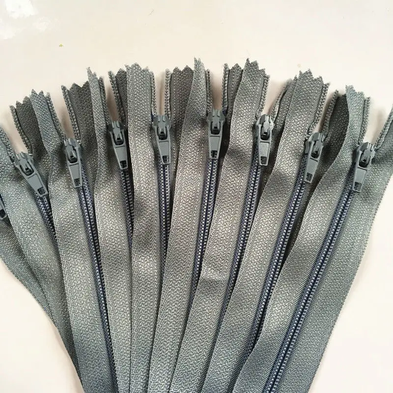 10 шт./лот 8 дюймов красочные нейлоновые катушки молнии закрытый конец одеяло Crafter портной для Брюки Одежда швейные изделия ручной работы DIY - Цвет: Gray
