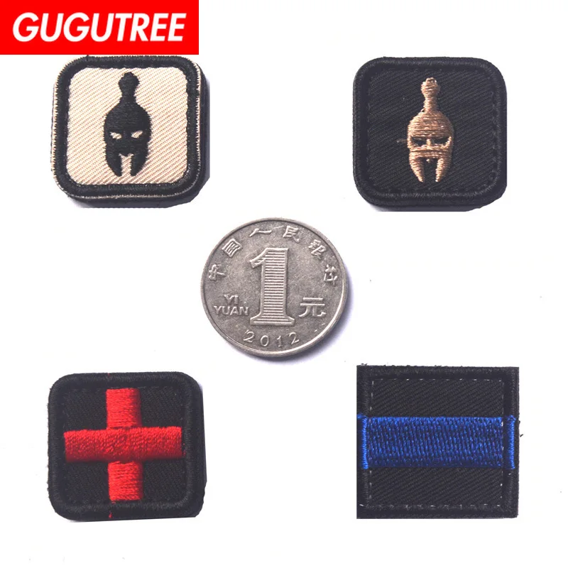 

GUGUTREE embroidery HOOK&LOOP Cross the rescue patches Sparta patches badges applique patches for clothing AD-183