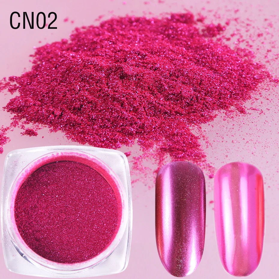 Mirror Chrome New Colors Nail Glitter Powder Pink Rose Silver Laser Holographic Pigment Dipping Dust Manicure Decorations LA786 (5)