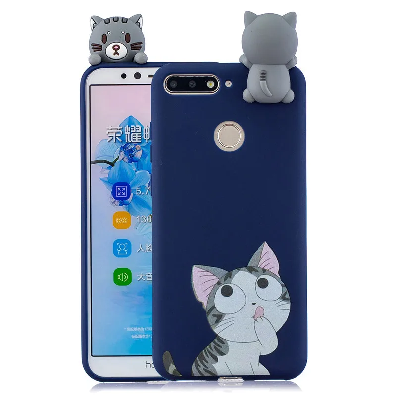 Мягкий Силиконовый ТПУ чехол с милым 3d рисунком для Huawei Honor 7A 7C Pro 7S 8X 8C 8A 8 9 10 Lite P Smart