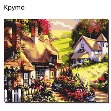Kpymo оформлена картины DIY живопись по номерам стены книги искусству акрил Картины расписанную домашний декор для гостиная цвет Н