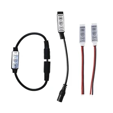 Мини контроллер с 3 клавишами RGB 12 в 24 В Светодиодная лента управления Лер 5050 3528 5630 SMD управление одиночный/RGB светильник с цветными полосками диммер JQ