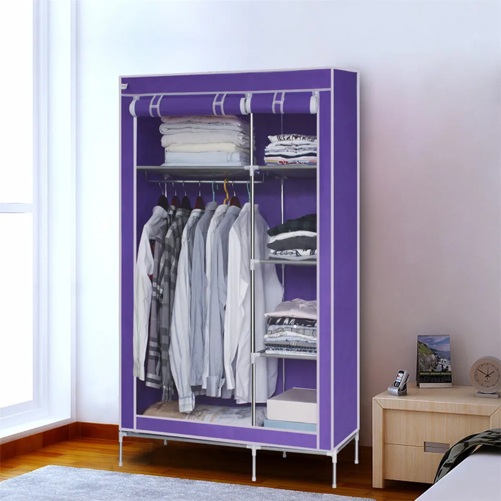 Finether Double Modular Metal Framed Wardrobe Cabinets Simple Folding Reinforcement Receive Stowed Clothes Store Content Ark05