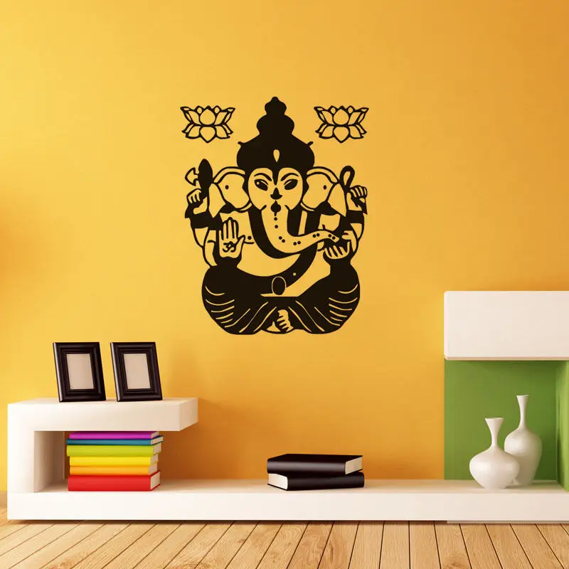 

Ganesha Lord Indian Elephant Wall Decor Sticker Home Decoration Wall Mural Vinyl Home PVC Art Wallpaper Living Room Decor Y-501