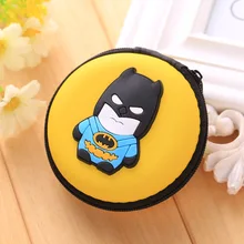 Kawaii Animals Cartoon Stitch Coin Wallets Silicone Purse Key kids Boys Girls Earphone Organizer Box Bags Superman Wallet