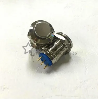

Whole 10 pcs a lot Mounting hole size 12MM Nickel Plated Brass Push Button Switch High Flat Head Opening and closing Resettable