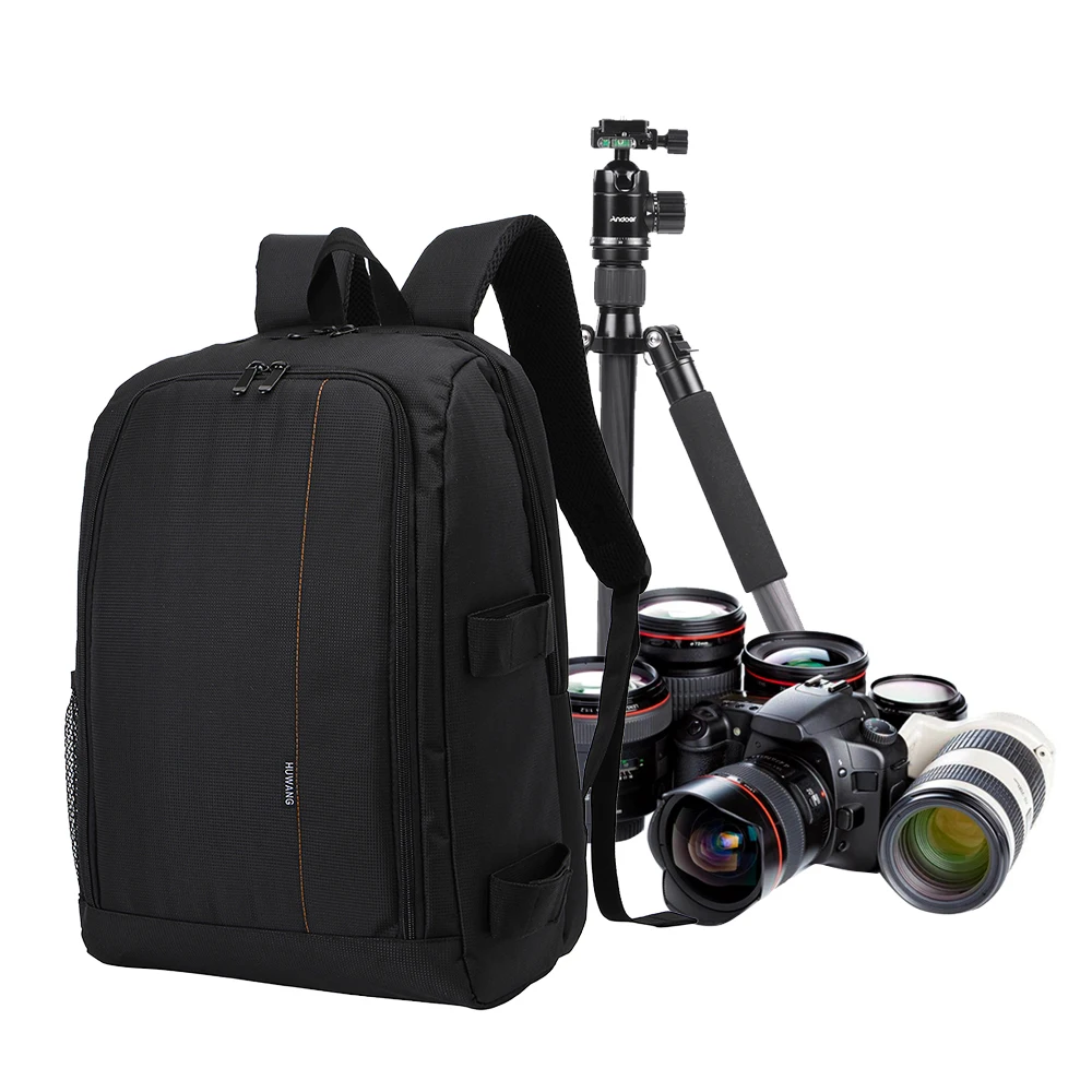 HUWANG Waterproof Camera Bag w/ Rain Cover Multi functional SLR Camera Soft Bag Video Case for