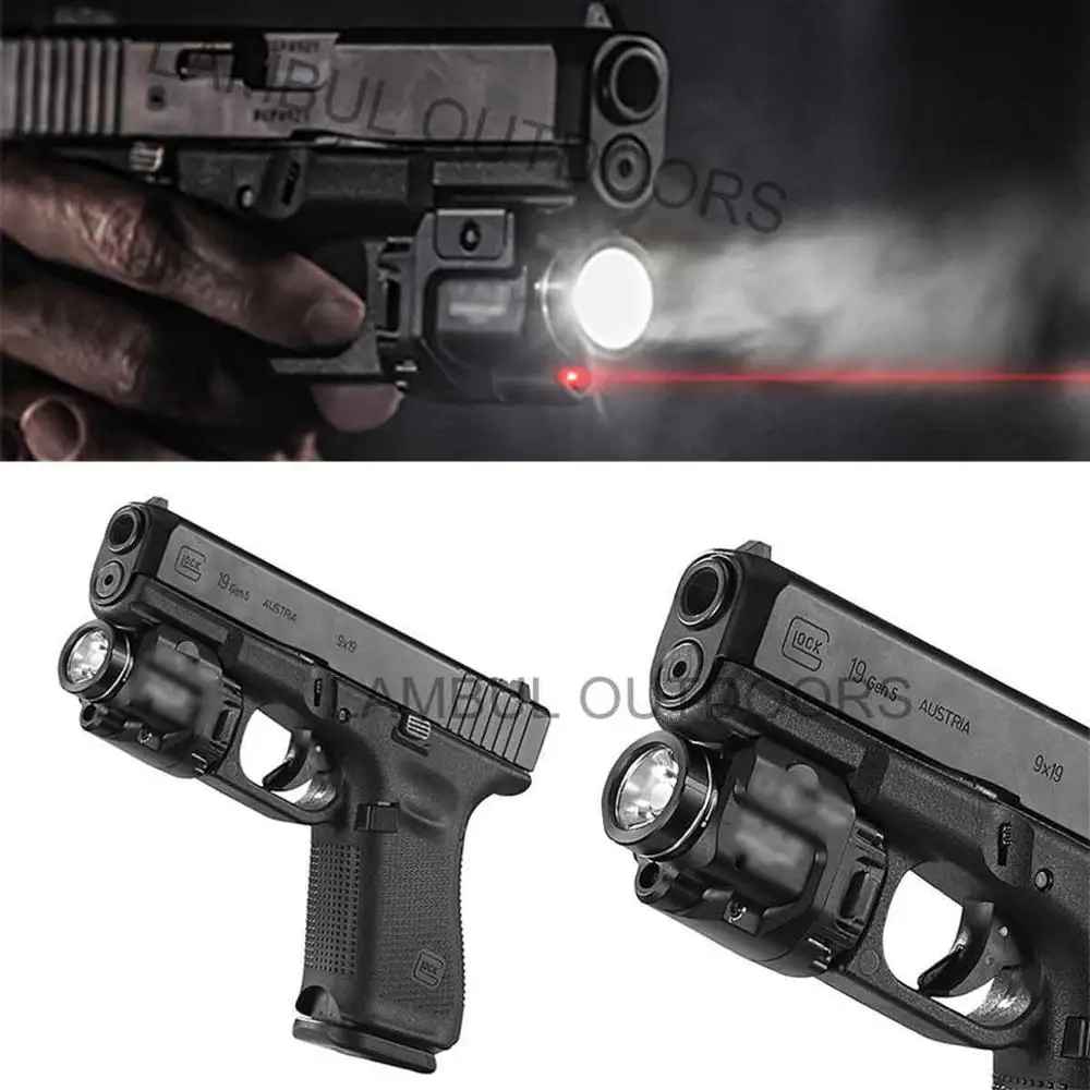 

Tactical TLR Compact Weapon Light With Red Laser Sight For Pistol Hunting Glock 1 8 Laser Flashlight Fit Hk USP SIG CZ Lanterna