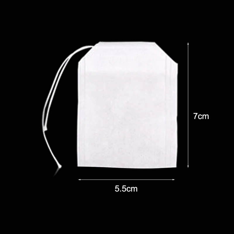100 шт./компл. чайные пакетики 5,5x7 см пустые ароматизированные чайные пакетики на шнурке бумажные чайные пакеты уплотнительный фильтр для приготовления травяных специй свободные кофейные пакеты JY