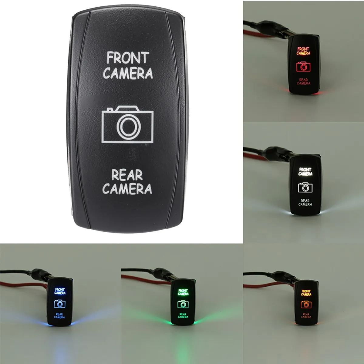 Universal Car 12V 7 Pins FRONT CAMERA REAR CAMERA Switch LED DPDT ON