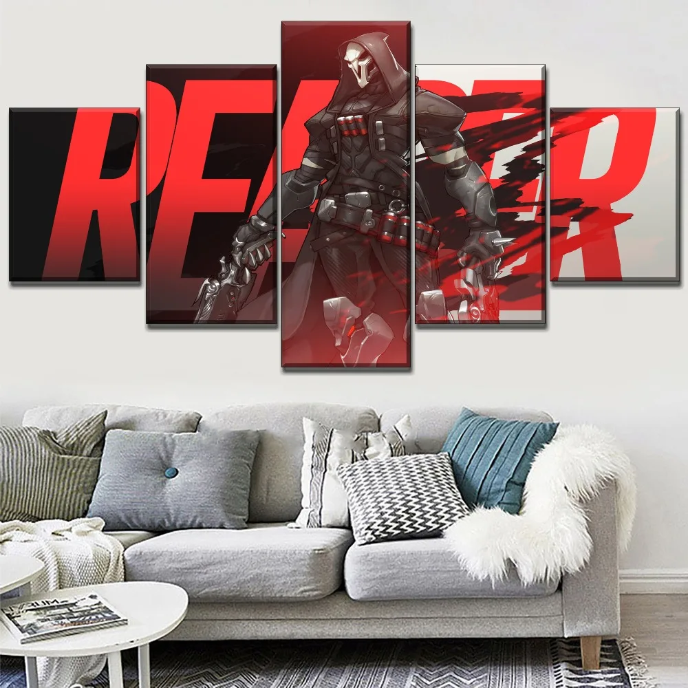 Один комплект из 5 предметов Overwatch Reaper игровой плакат каркасная или Безрамная