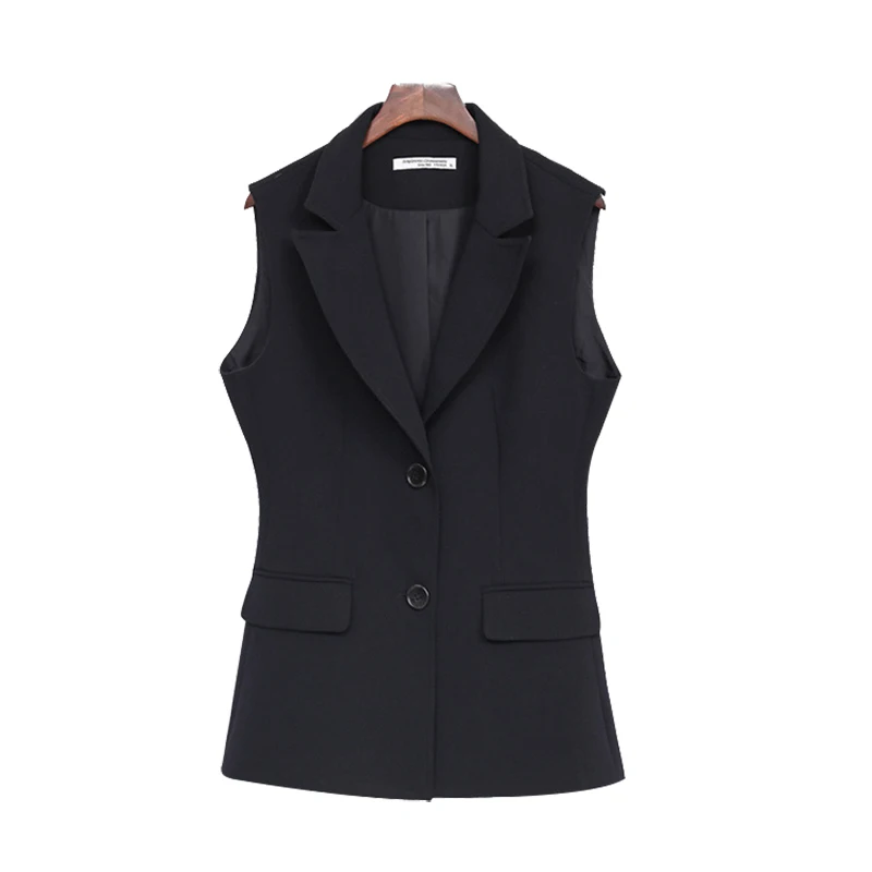 

8XL Oversized size Vests for Women Black Office Formal Women's Waistcoat Short Slim Sleeveless Coats Summer Casual Female Vest