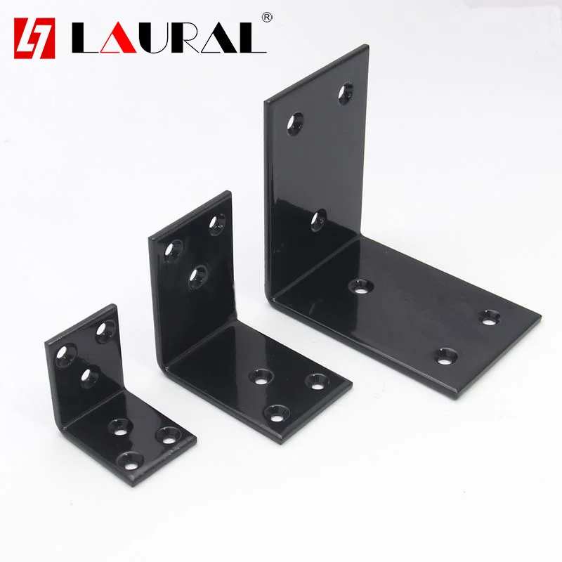 4pcs Black Spray Corner Code L Right Angle Iron 90 Degree Bracket