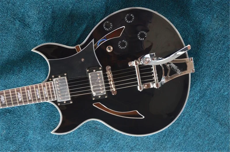 

New Jazz Electric Guitar 335, black color, hollow body Guitarra with chrome equipment, some countries, free shipping