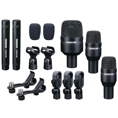 Новый набор барабанов Takstar серии Black 5 микрофонов комплекты микрофона|drum microphone
